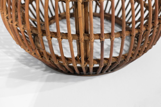 Image 1 of Sgabello vintage in rattan e vimini, Italia, anni '60.