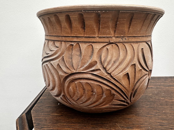 Image 1 of Vintage handmade ceramic planter H 19 cm / D 24 cm