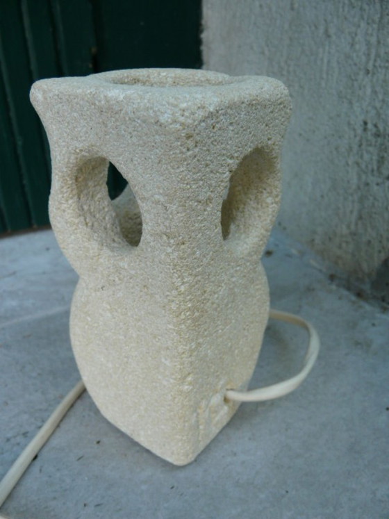 Image 1 of Vintage Albert Tormos owl lamp in stone