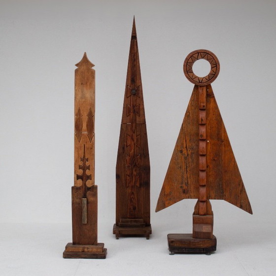 Image 1 of Ensemble de 3 sculptures en bois de Luciano Bertolotto