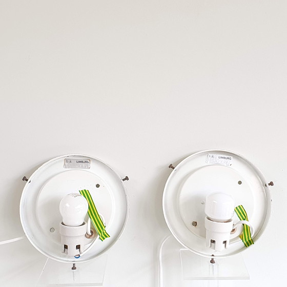 Image 1 of Pair Glashütte Limburg Shell Wall Lamps