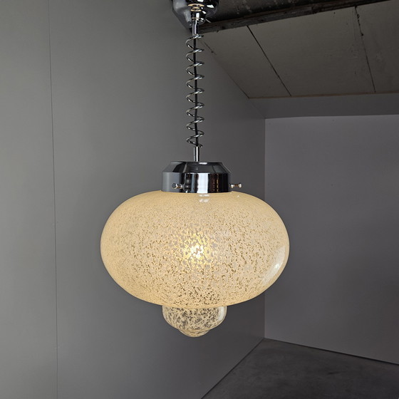 Image 1 of Vintage Italian Pendant Lamp Glass