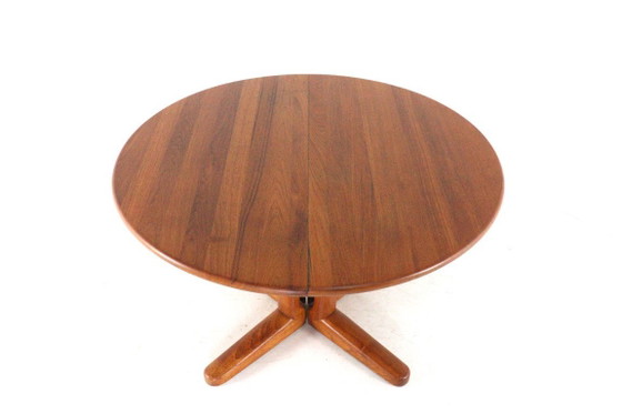 Image 1 of Deense ronde 2x verlengbare eettafel gerestaureerd vintage teak