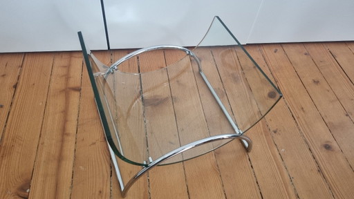 Galloti & Radice Zeitschriftständer Aus Chrom Und Glas, 70s 80s – Gallotti & Radice, tijdschriftenrek, Chrome (photo 2 of 5)