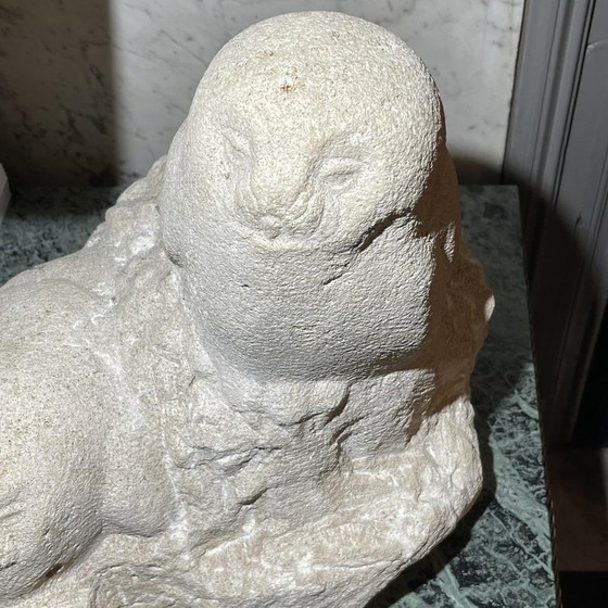 Sculptures d'animaux hiboux en pierre par Herbert Geldhof, années 1960 – Stone, Mid Century Modern (photo 2 of 16)
