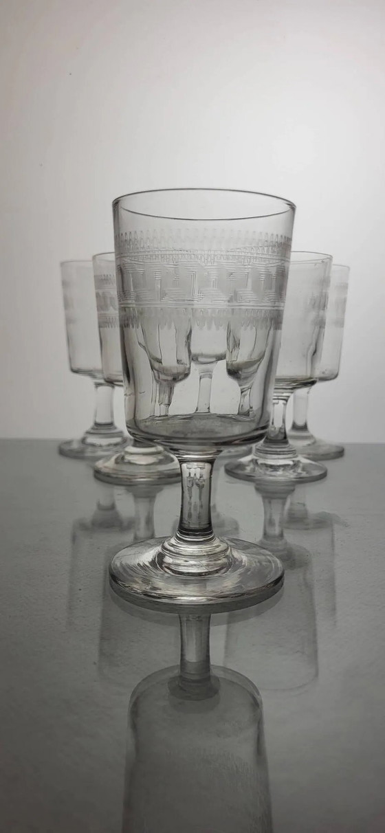 6 bicchieri da vino da aperitivo stile greco – Bicchieri e caraffe, Crystal, Glass, Art Deco (photo 2 of 5)