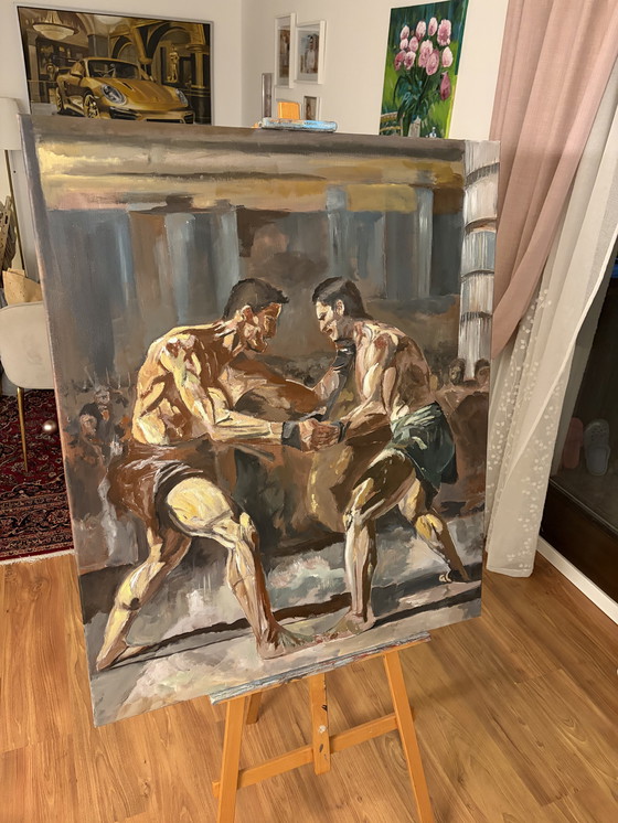 Image 1 of Two Fighters, Acrylic on Canvas