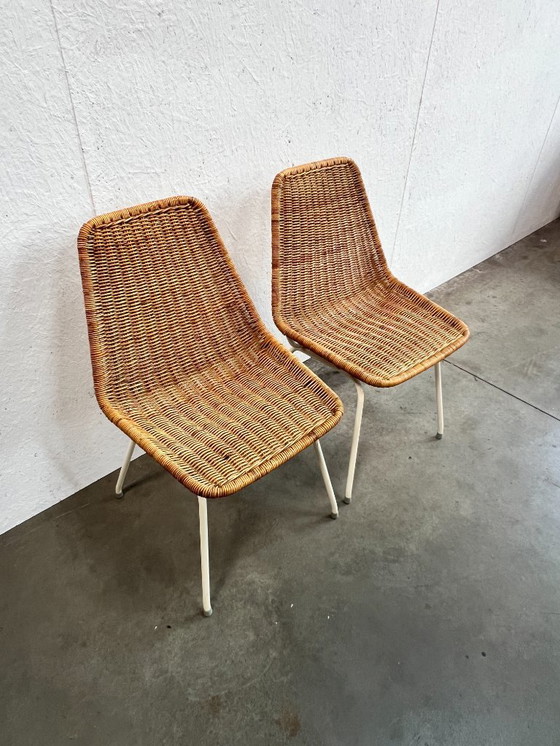 Image 1 of Tweetal vintage rotan stoelen, Dirk van Sliedregt, 1960's