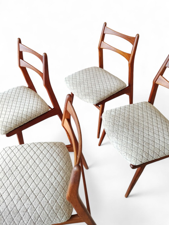 Image 1 of Vintage set of 4 teak dining chairs, Habeo