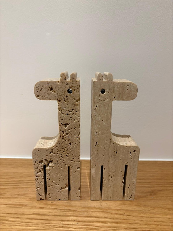 Image 1 of Coppia di giraffe in travertino, Fratelli Mannelli, Italia, anni '70