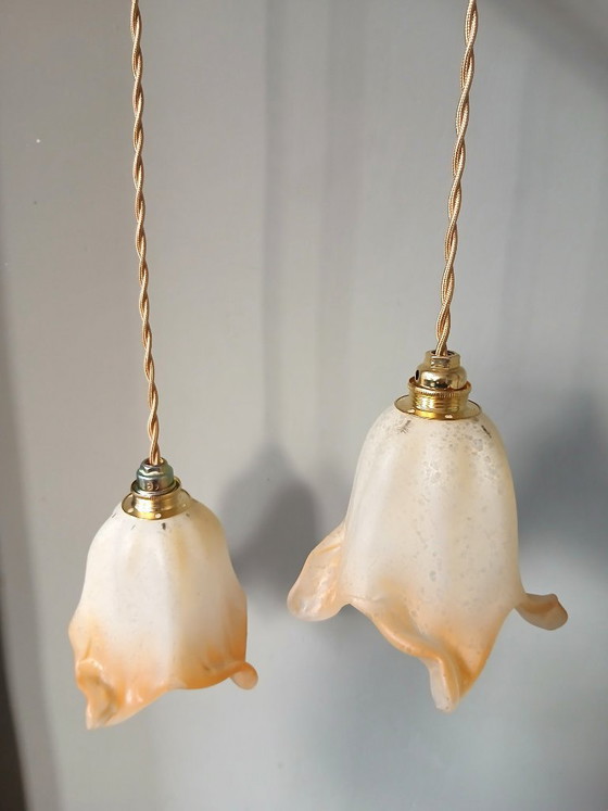Image 1 of Set van 2 Vintage Murano hanglampen - Mid Century - Italy