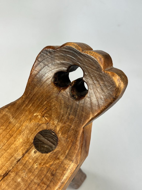 Image 1 of Antico sgabello / sedia spagnola a treppiede. Brutalista