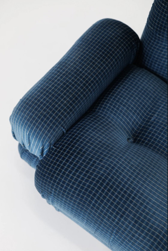 Image 1 of Blauw Fluwelen Vintage Modulaire Sofa - Italië, Jaren '70