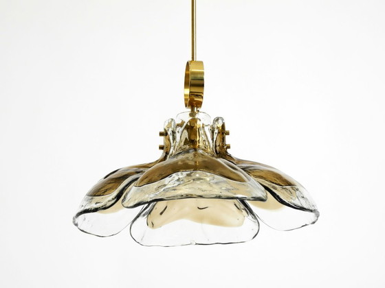 Image 1 of Beautiful, rare, original 1960s J.T. Kalmar Franken heavy Murano glass floral ceiling lamp