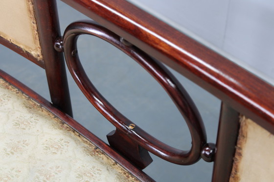 Image 1 of Beukenhouten bank en stoel