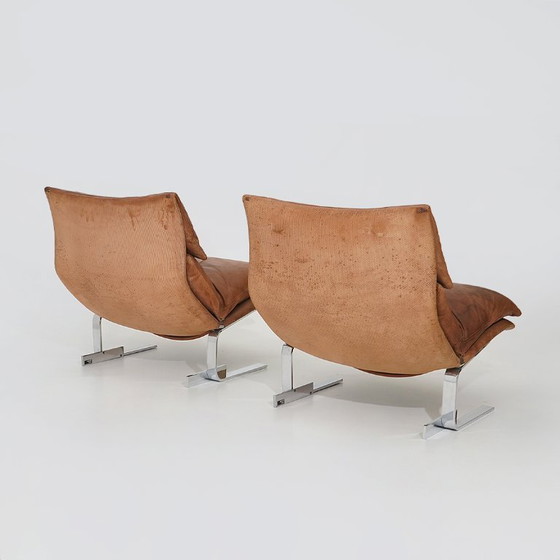 Image 1 of Een paar “Onda” fauteuils van Giovanni Offredi voor Saporiti, jaren 70.