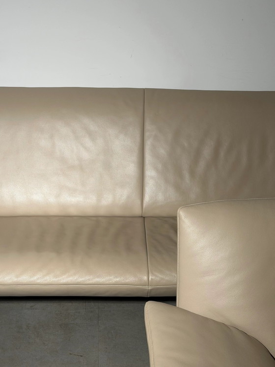 Jori Linea Sofa Set 3 + 2 Cream Leather (photo 9 of 10)