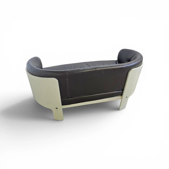 Sofás Bz49 de Hans Ell para 't Spectrum / 1970 / cuero marrón oscuro – Sofás (Couches), Leather (photo 18 of 19)