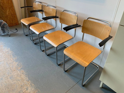 4x Gebroeders van der Stroom Dutch Originals Gispen Chair