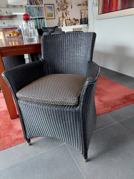 Image 1 of Cherry Dining Table, Six Chairs Vincent Sheppard Lloyd Loom