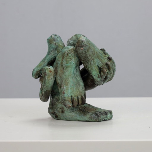 Ausdrucksstarke figurative Bronzeskulptur, Niederlande, 1970er Jahre