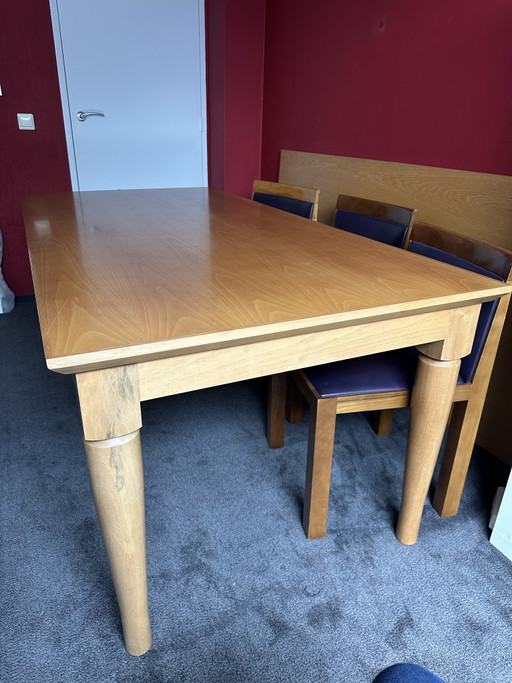 Table de salle à manger Molteni avec 6 chaises