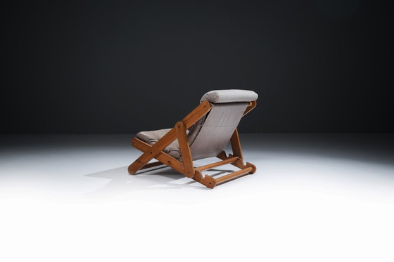 Image 1 of Fauteuil pliant Kon Tiki en cuir rare, conçu par Gillis Lundgren pour IKEA Suède.