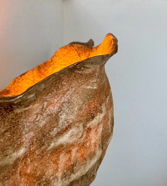 Image 1 of Coppia di applique da parete vintage a forma di conchiglia, in fibra di vetro beige, Francia 1960