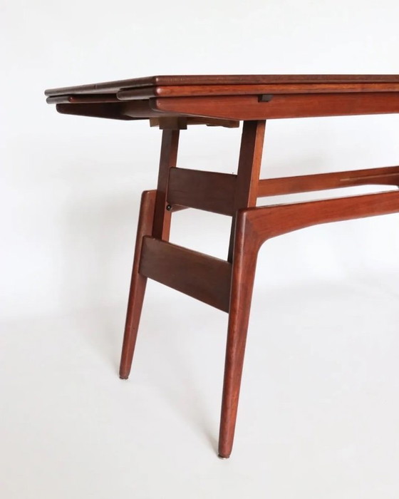 Image 1 of Vintage teak coffee table extendable dining table Danish design