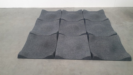 Image 1 of Offecct soundwave swell acoustic 3D design panels gray felt, modular
