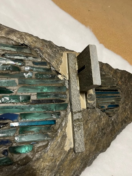 Exclusieve Monumentale Ruitvormige Wandsculptuur & Lamp – Pia Manu (Jaren '70) – 120 cm – Beeldhouwkunst (photo 14 of 19)