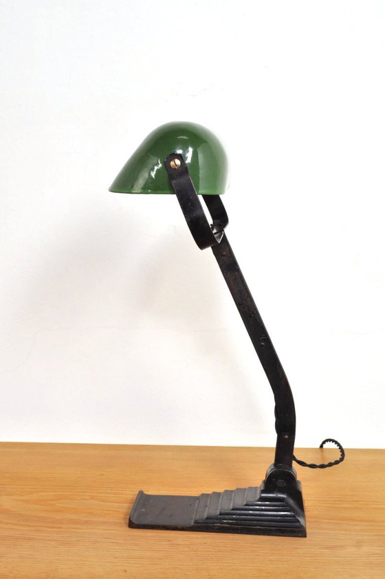 Lampe de notaire Art Déco Erpe, années 1930 – Metal (photo 9 of 12)