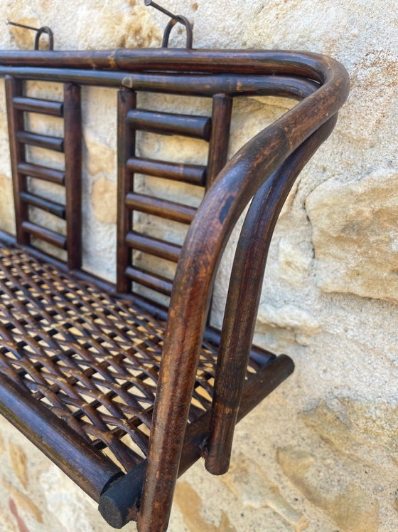 Image 1 of Vintage wandplank van bamboe en rotan uit het midden van de 20e eeuw, jaren 60.