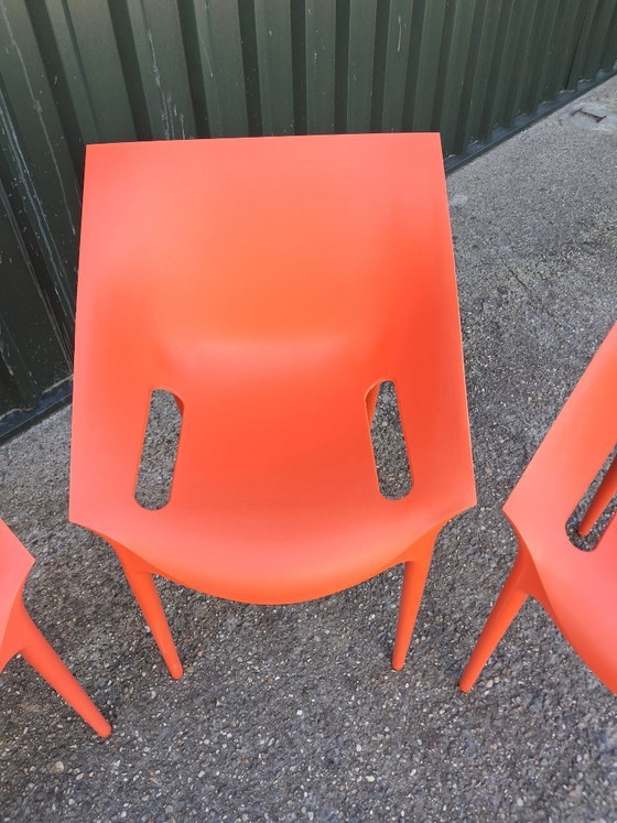 Image 1 of 4 Dr. Yes chairs Kartell color orange-red, stackable