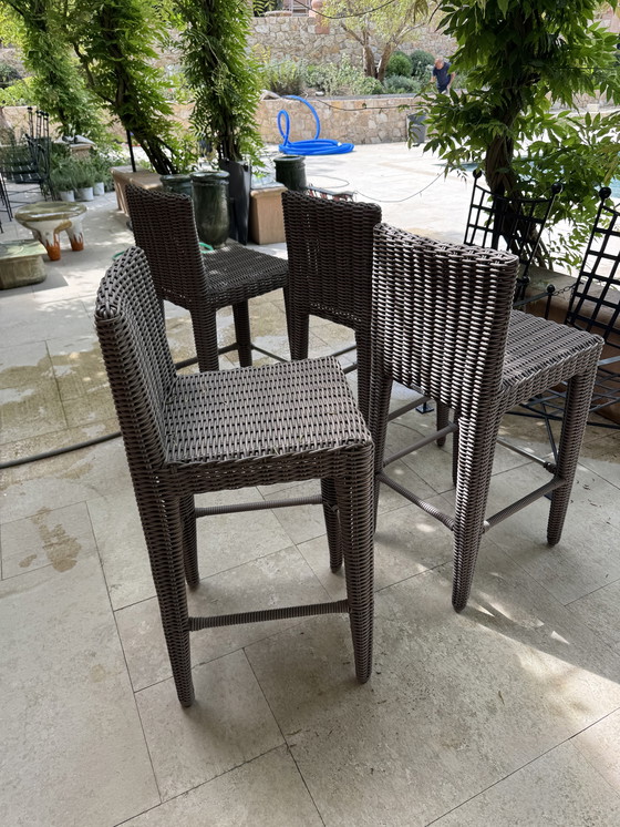 Image 1 of x4 Sgabelli da bar Riviera in finto vimini