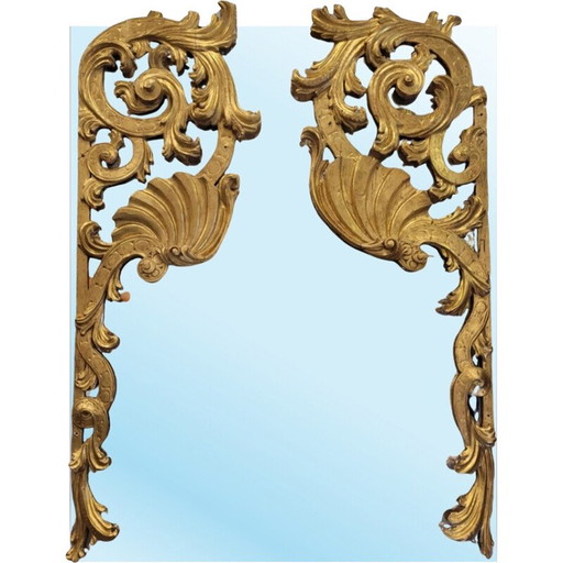 Vintage mirror in carved wooden frame, Spain