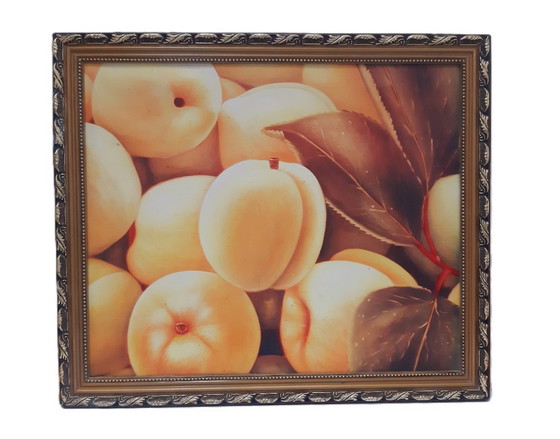 Image 1 of Enorme stampa artistica vintage incorniciata, pesche