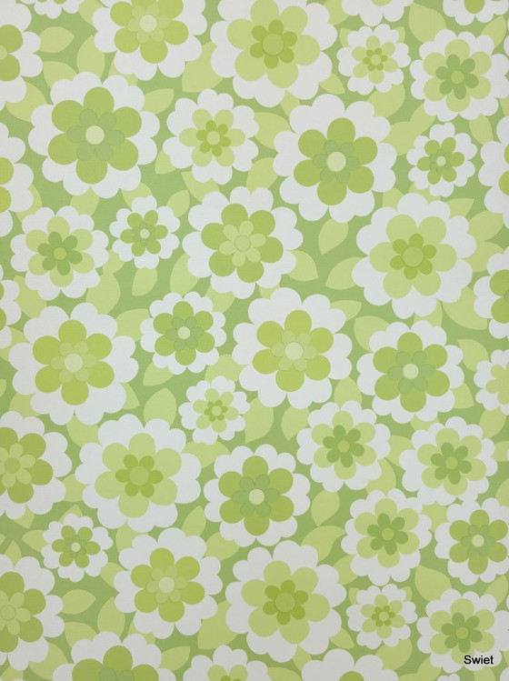 14309 Fris Retro Vintage Style Groen Bloemenbehang Inke Heiland – Wanddecoratie, Paper (photo 2 of 6)