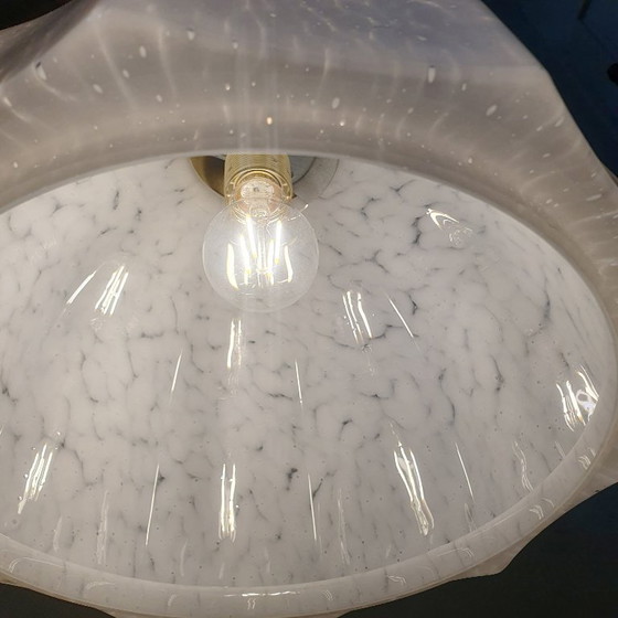 Vintage Large Pendant Lamp of Swirled Glass - Murano Style, Glashütte Limburg, Metal, Murano Glass, Gold (photo 13 of 17)