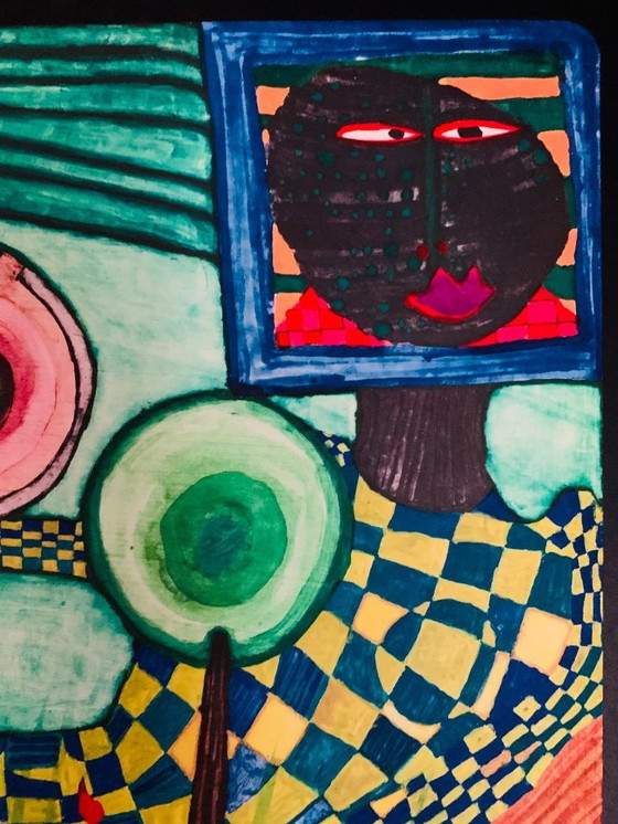 Image 1 of Friedensreich Hundertwasser: "Schwarzes Mädchen - Entdeckung in den Blauen Bergen des Königreichs der Toros, 1976.