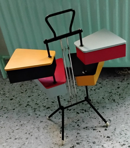 Vintage sewing stand from Metalux from 1950