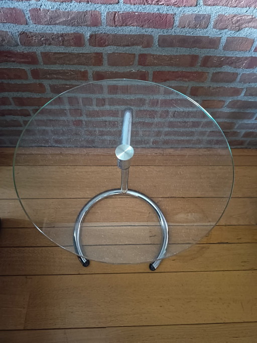 Table d'appoint réglable en verre, style Bauhaus