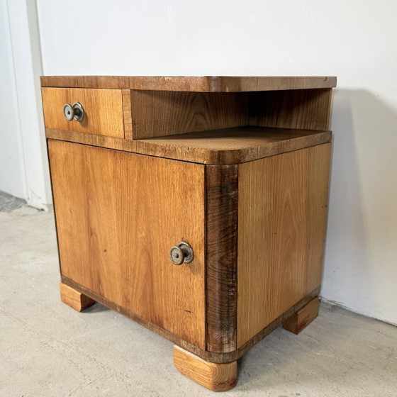 Set van Twee Art Deco Nachtkastjes, Streamline Design, Jaren '50 – Wood (photo 3 of 15)