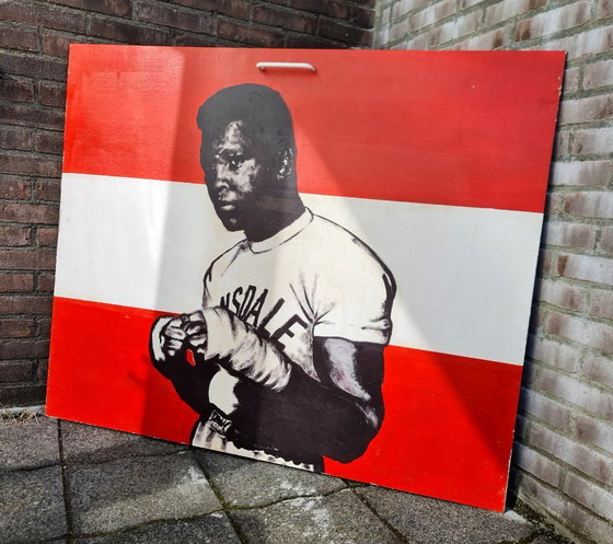 Image 1 of Boxer Mohammad Ali painting on panel from 1963