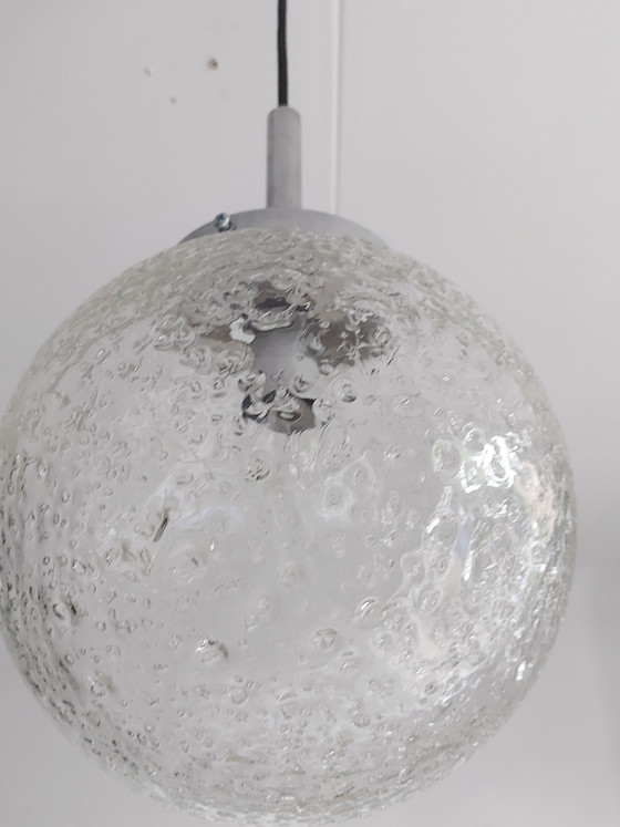 Image 1 of Lampe suspendue en verre bullé Hofmeister