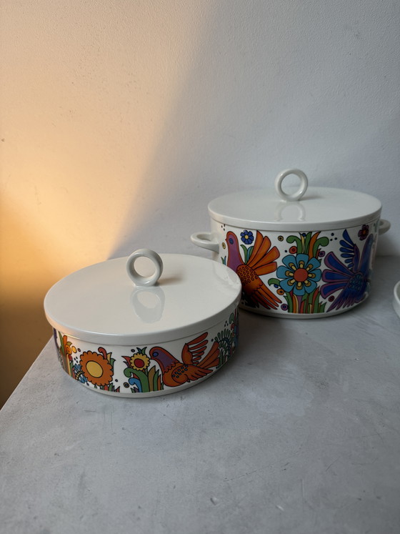 Image 1 of Villeroy & Boch Acapulco dekschaal – vintage jaren 70 – kleurrijk design