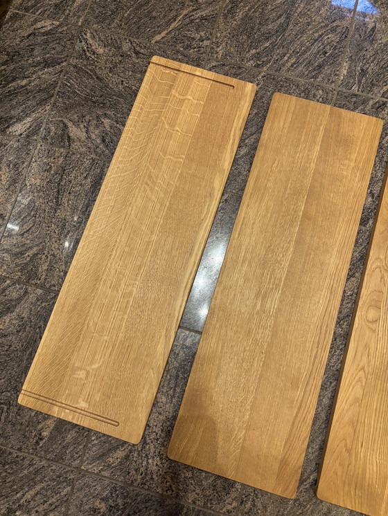 Image 1 of Solid Wood Scandinavian Design Shelf “Onda” // Schneid Studio Chrome Oak