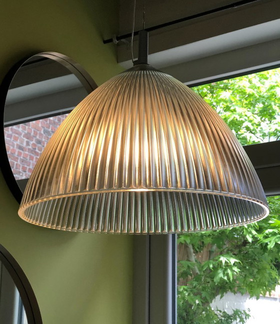 Image 1 of • Lucitalia Milano – 'Stresa-G' Large Glass Pendant Lamp – Shigeaki Asahara – 1980s