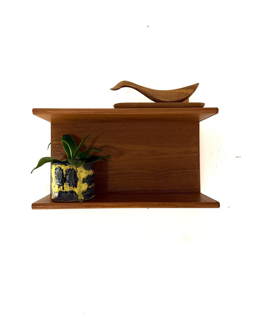 Mensola da parete vintage in teak anni '60