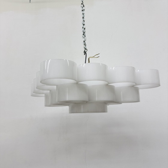 Image 1 of Mid-Century Lucite Circles Deckenleuchte, 1970er Jahre